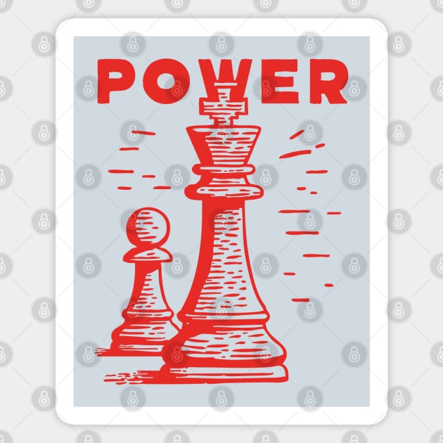 Power of the King Vintage Chess Graphic Magnet by TuncGK